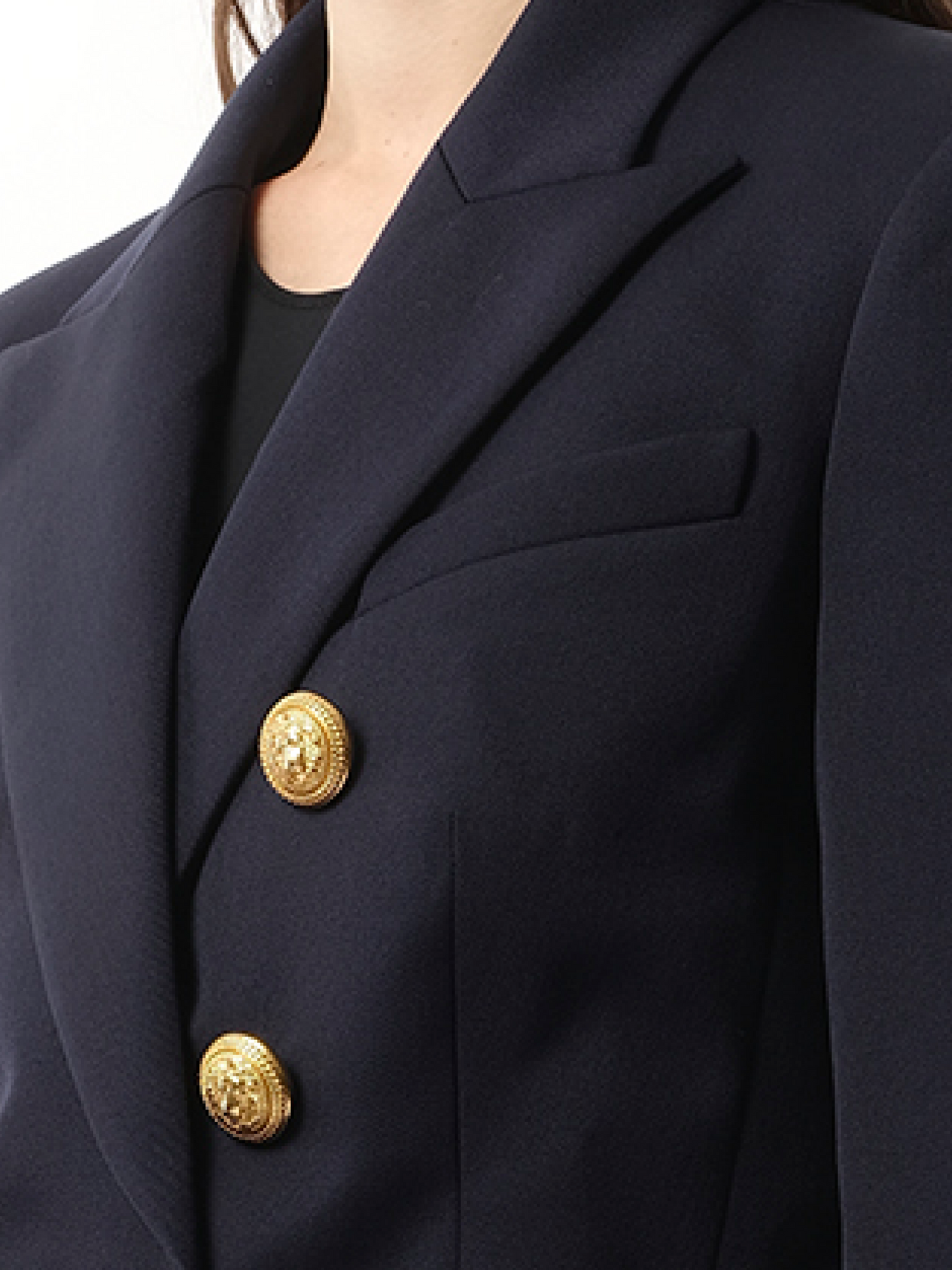 BALMAIN 6 BTN Wool Jacket (Navy)