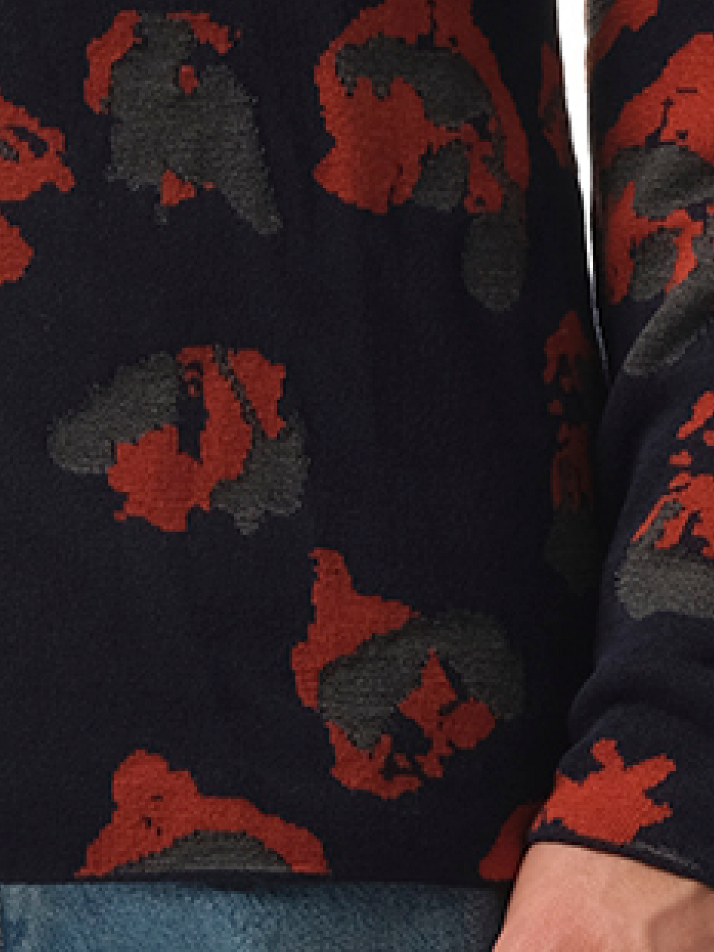 LANVIN Leopard Jacq Sweatshirter (Navy)