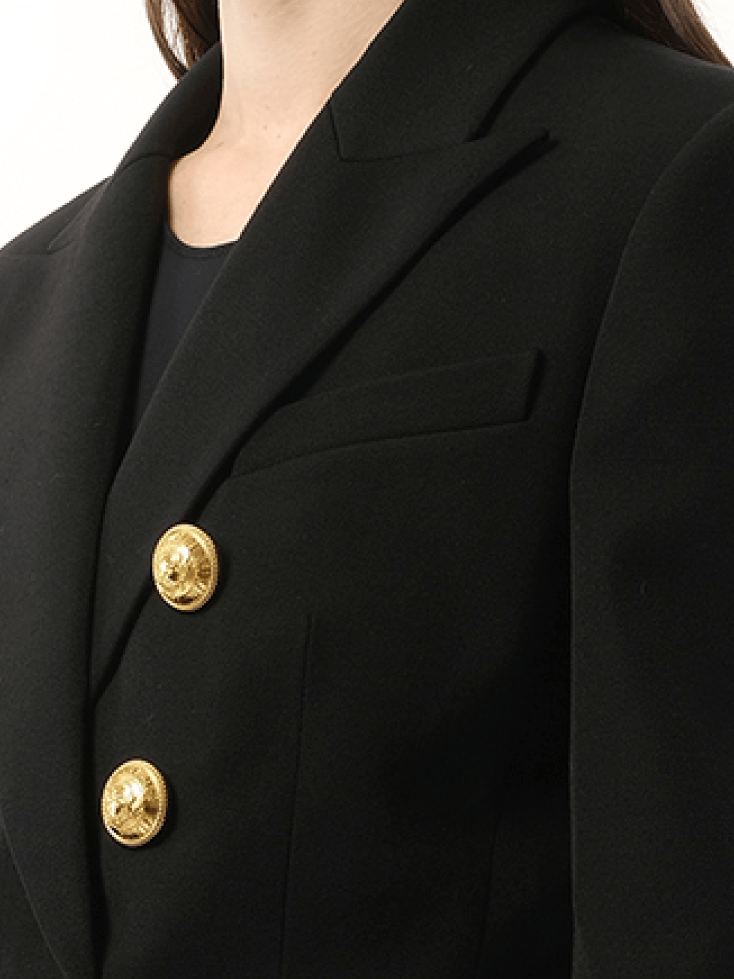 BALMAIN 6 BTN Grain De Poudre Jacket (Black)