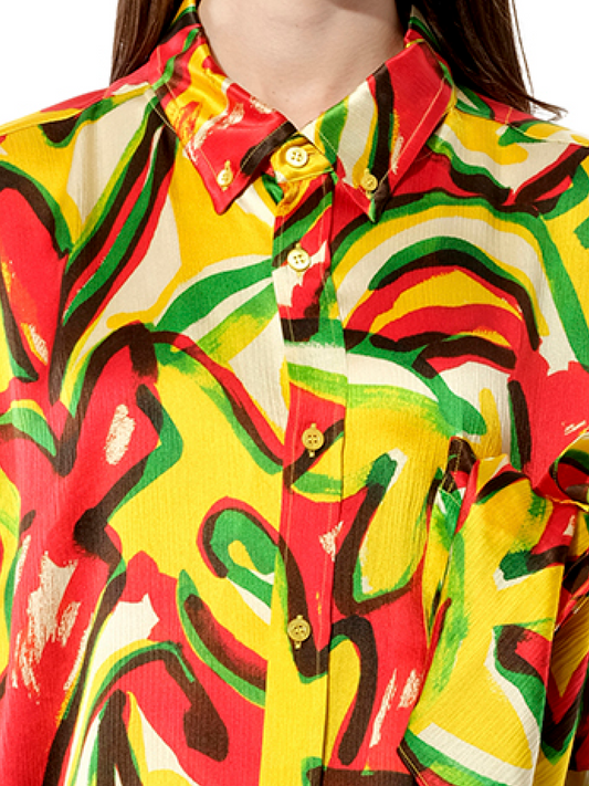 BALENCIAGA Scarf Flower Shirt (Red)
