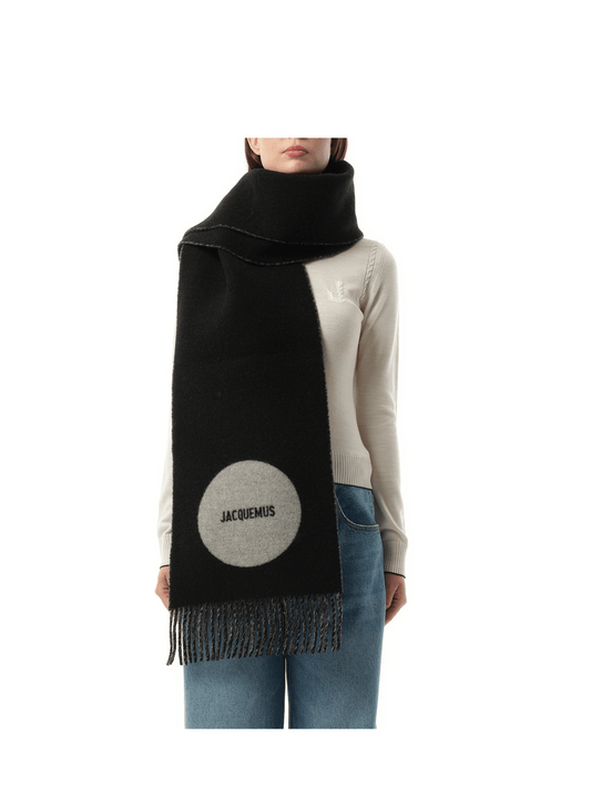 Image of Accessories. Productname: JACQUEMUS Rond Carre Scarf in BLACK colour by brand - JACQUEMUS