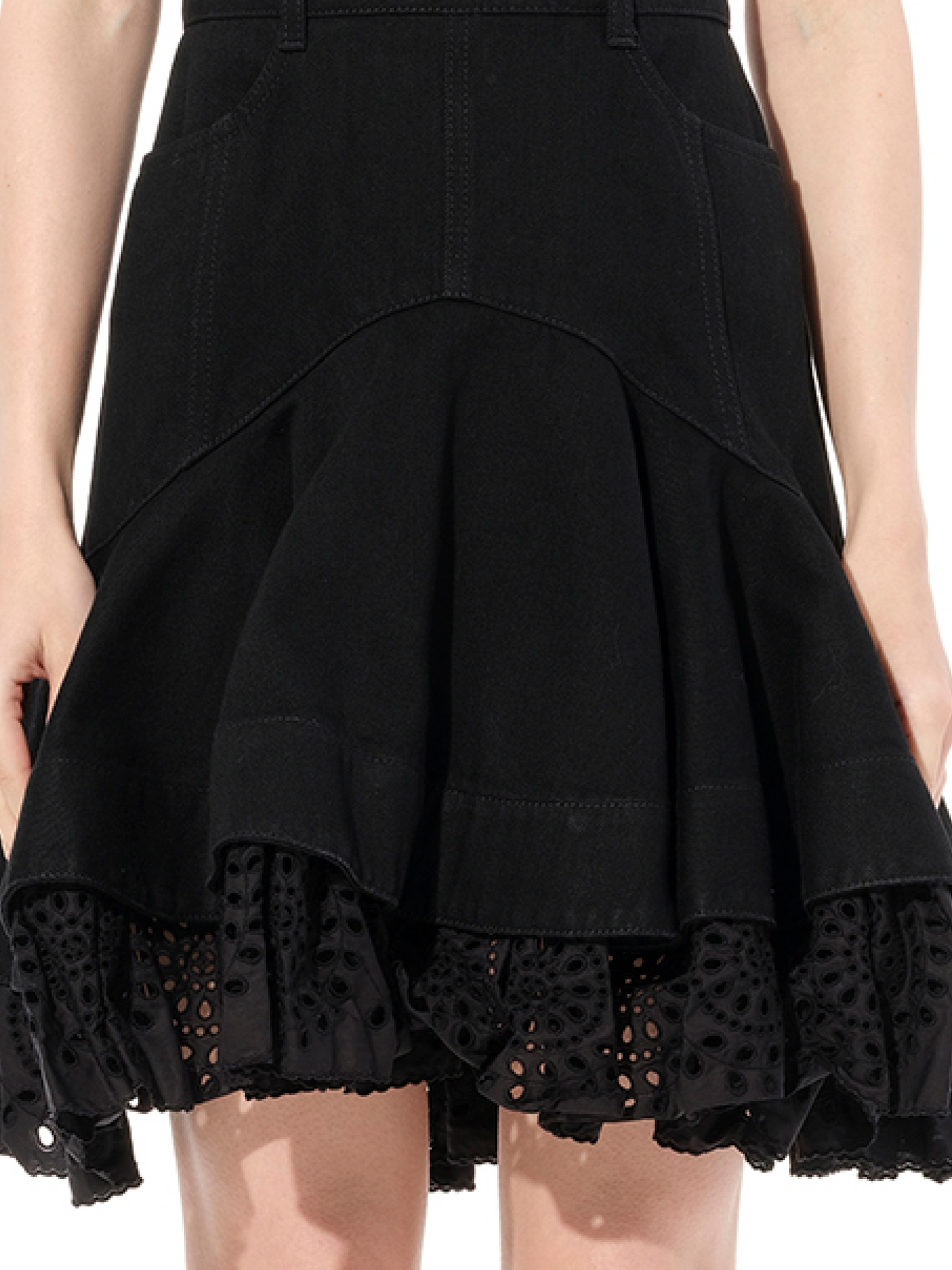 ALEXANDER MCQUEEN Mini Denim Dress (Black)