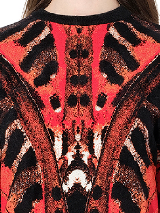 ALEXANDER MCQUEEN Butterfly Jacquard Knitwear (Red)