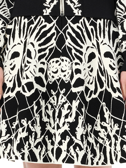 ALEXANDER MCQUEEN Jacquard Mini Skirt (Black)