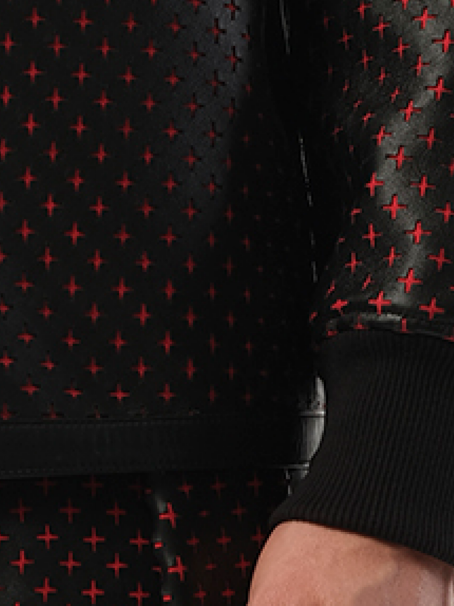 GIVENCHY Leather Sweatshirt (Black)