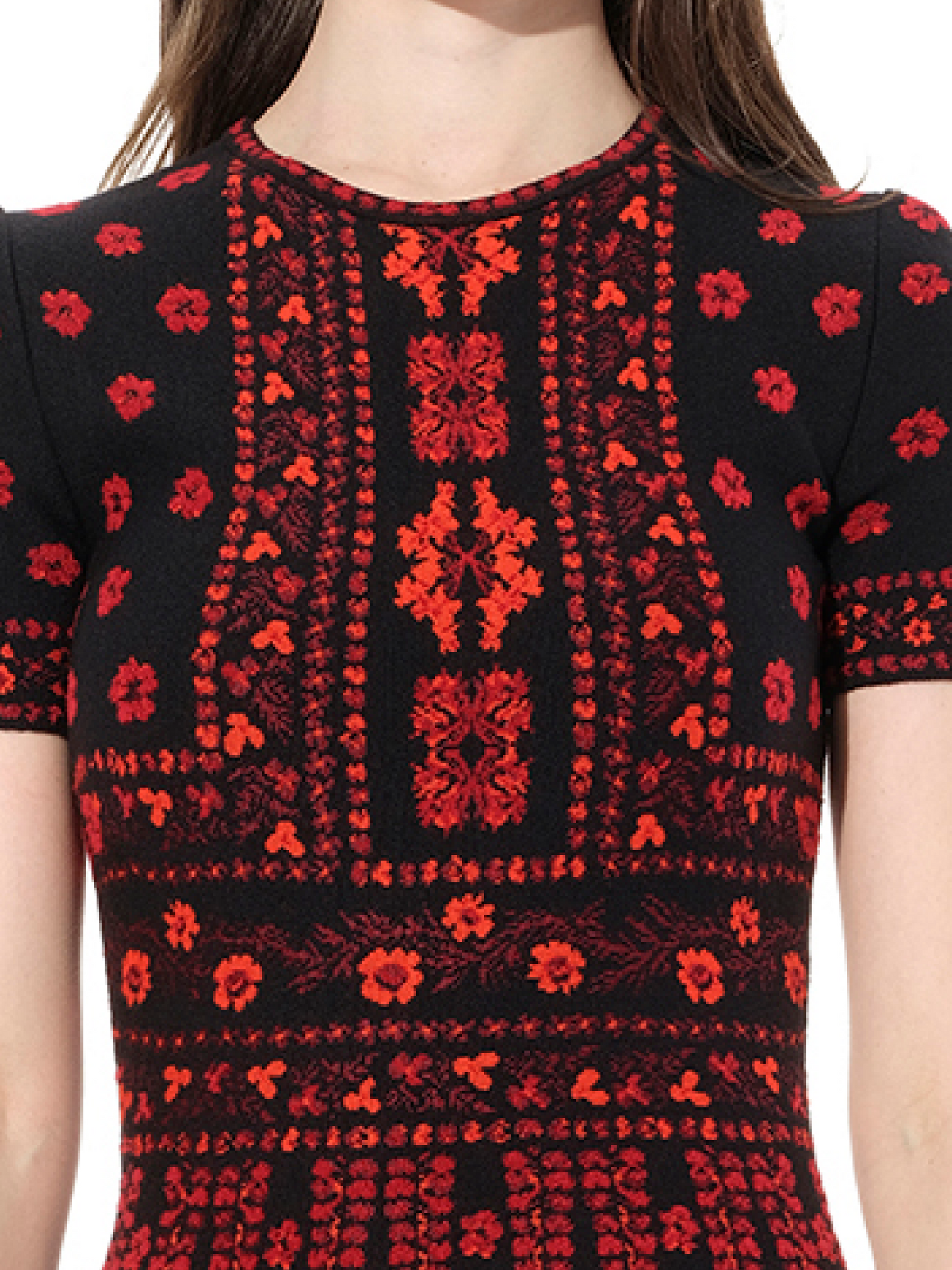 ALEXANDER MCQUEEN Flower Jacquard Dress (Black)