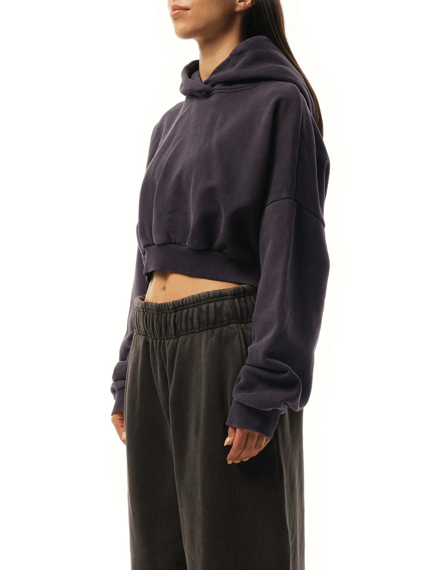 ENTIRE STUDIOS Cropped Heavy Hood (Purple)