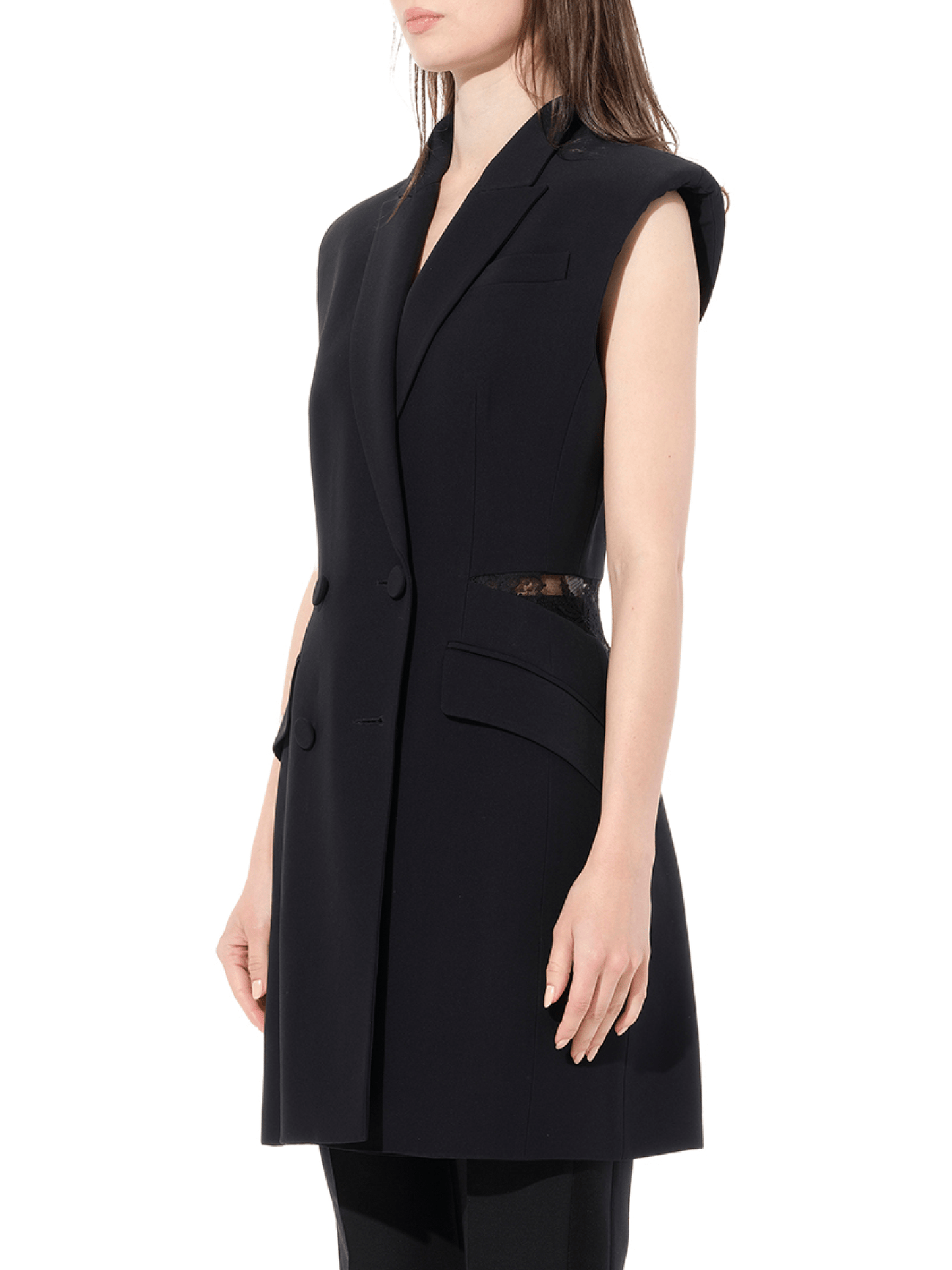ALEXANDER MCQUEEN Sleeveless Bomber Jacket Dress (Black)