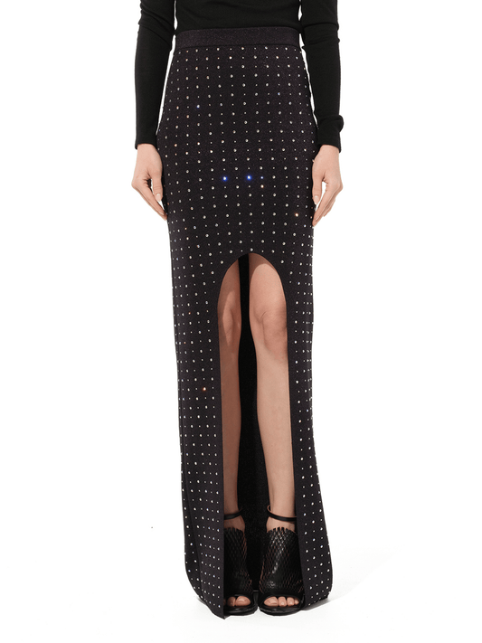 Image of a model wearing Skirts. Productname: BALMAIN Skirt in Black colour by brand - BALMAIN