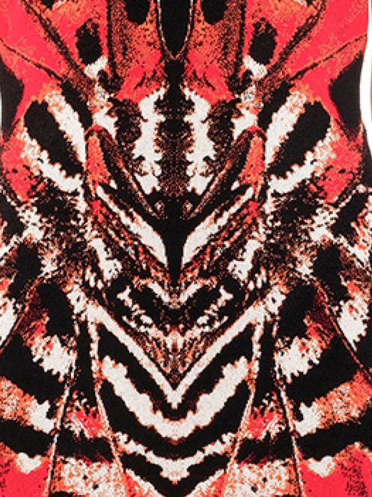 ALEXANDER MCQUEEN Butterfly Jacquard Dress (Red)