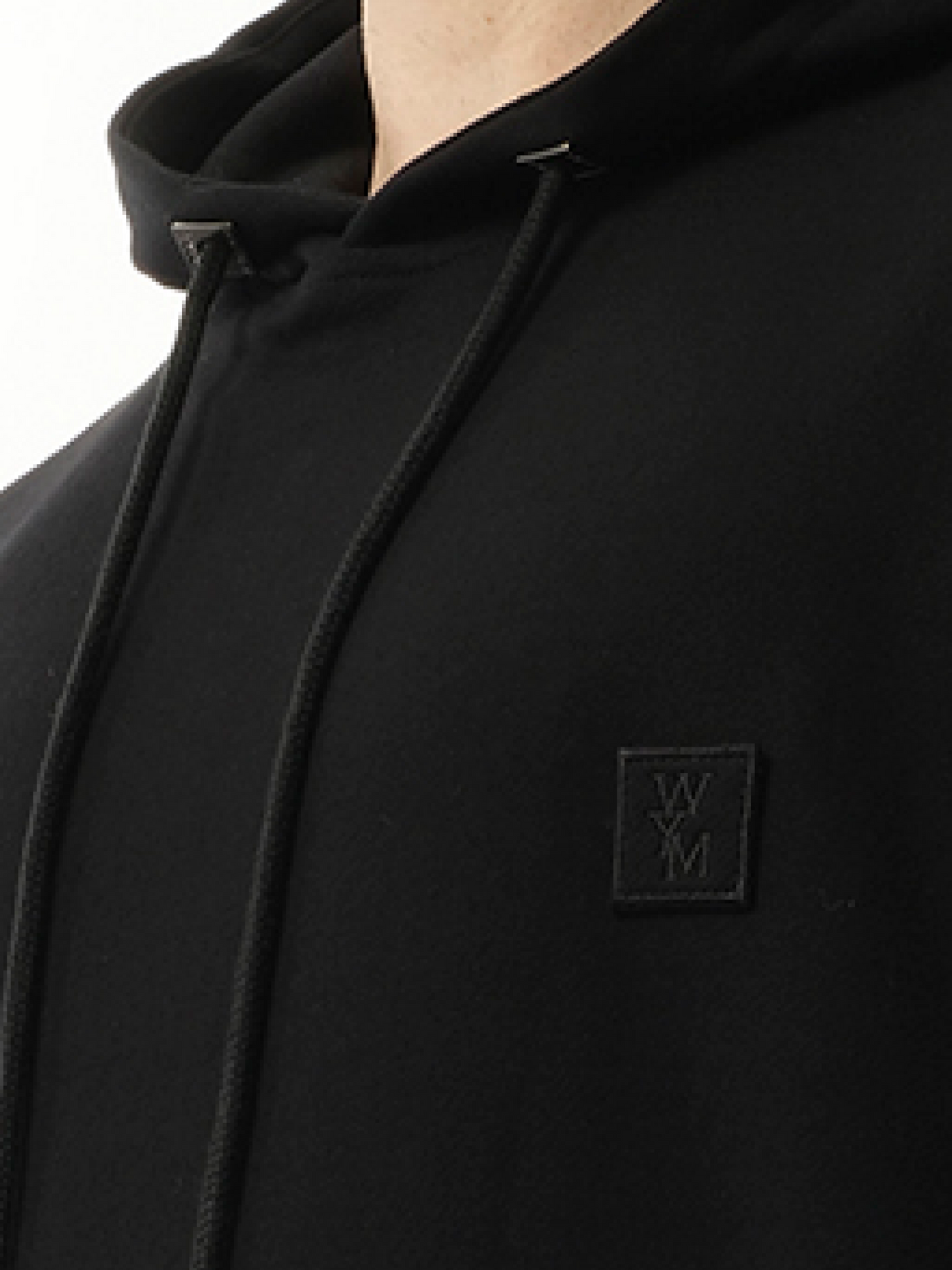 WOOYOUNGMI Metallic Print Hoodie (Black)