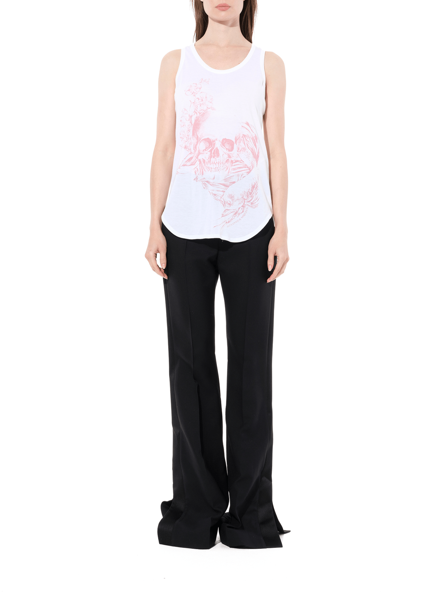 ALEXANDER MCQUEEN Fish Skull T-Shirt (White)