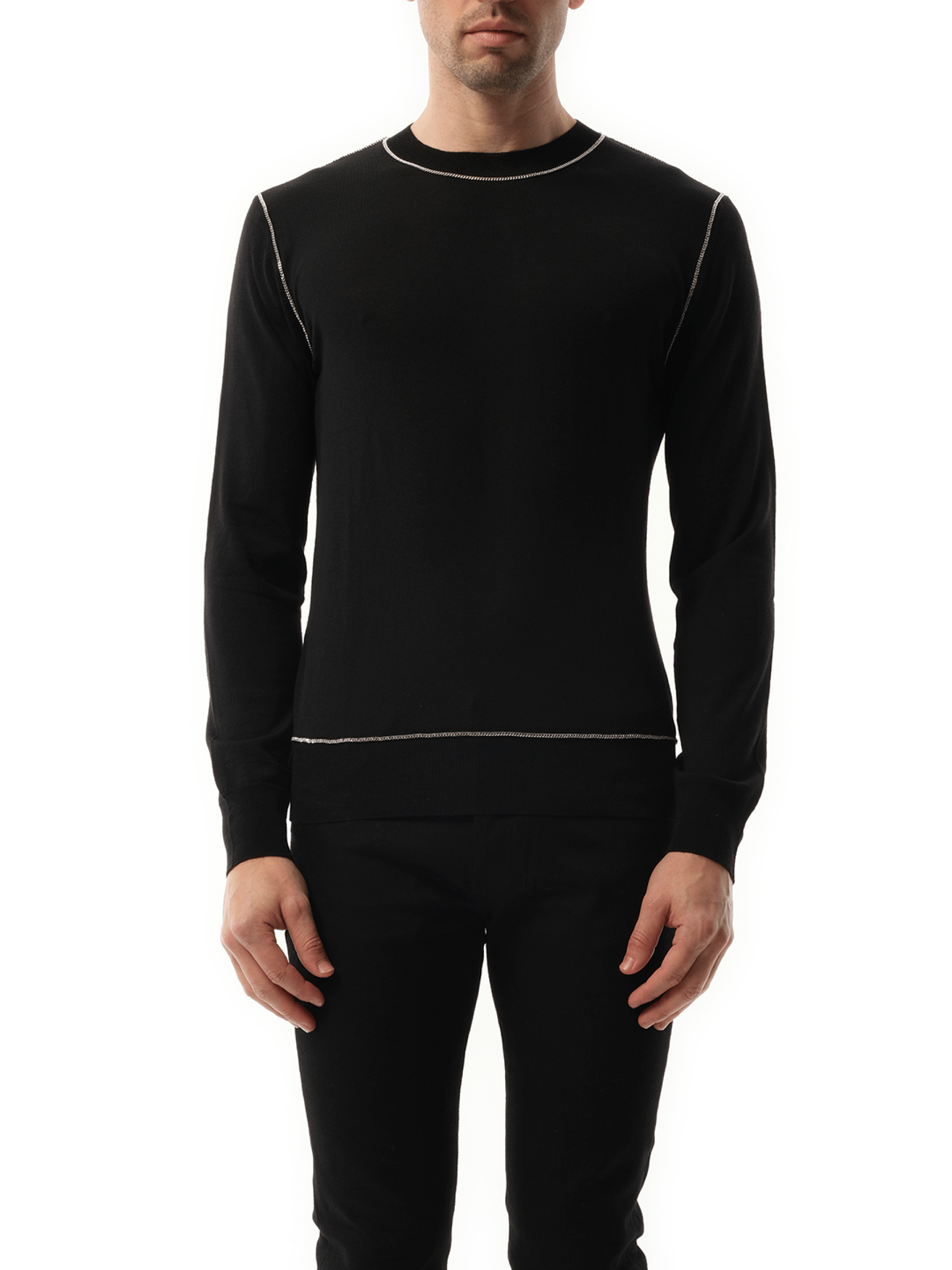 Image of a model wearing Outerwear. Product name - Givenchy Pullover in Black colour by brand - GIVENCHY