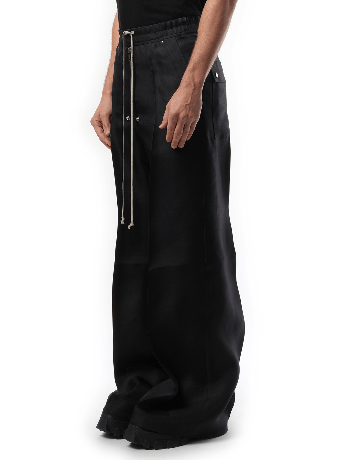 RICK OWENS Silk Wide Bela Pants (Black)