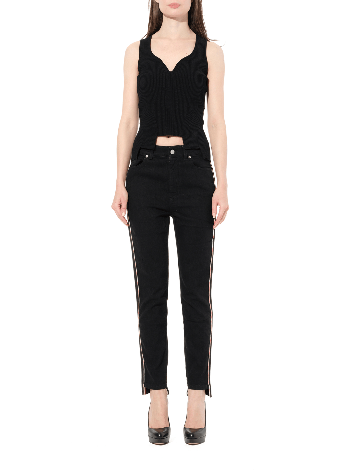 ALEXANDER MCQUEEN Emb Denim Jeans (Black)
