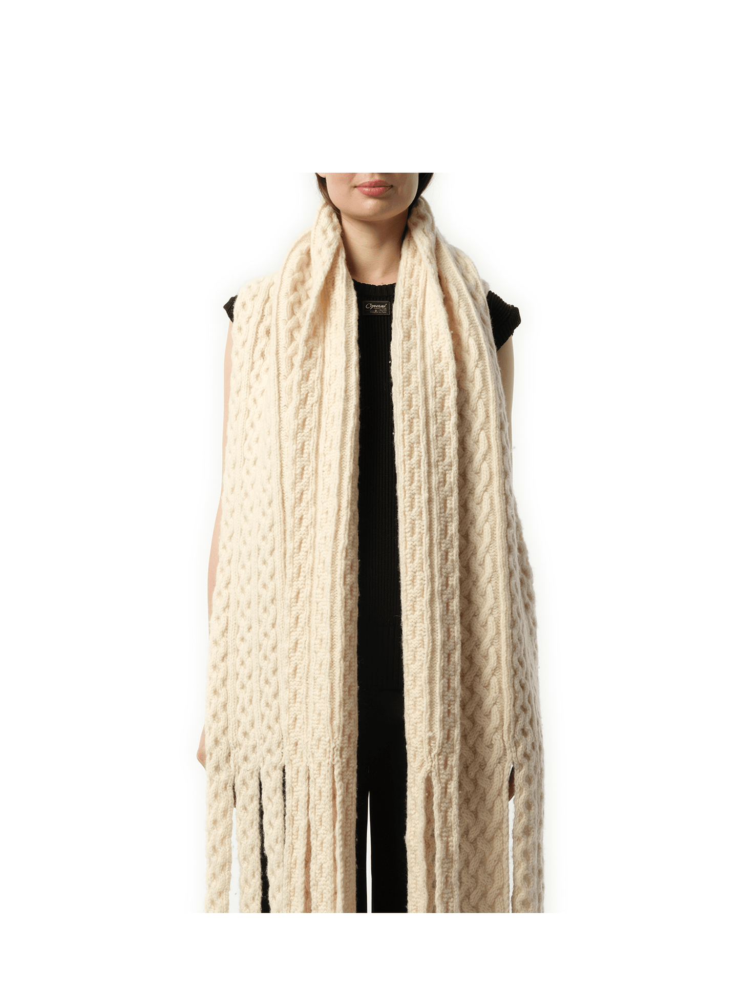 Image of Accessories. Productname: COPERNI Long Knitted Scarf in Beige colour by brand - COPERNI