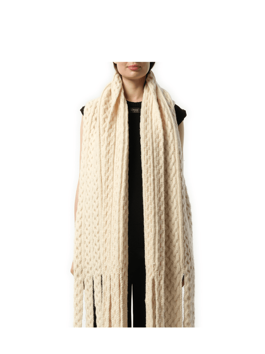 Image of Accessories. Productname: COPERNI Long Knitted Scarf in Beige colour by brand - COPERNI