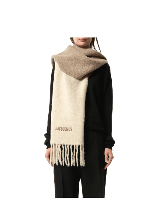 Image of Accessories. Productname: JACQUEMUS Moisson Scarf in BEIGE colour by brand - JACQUEMUS