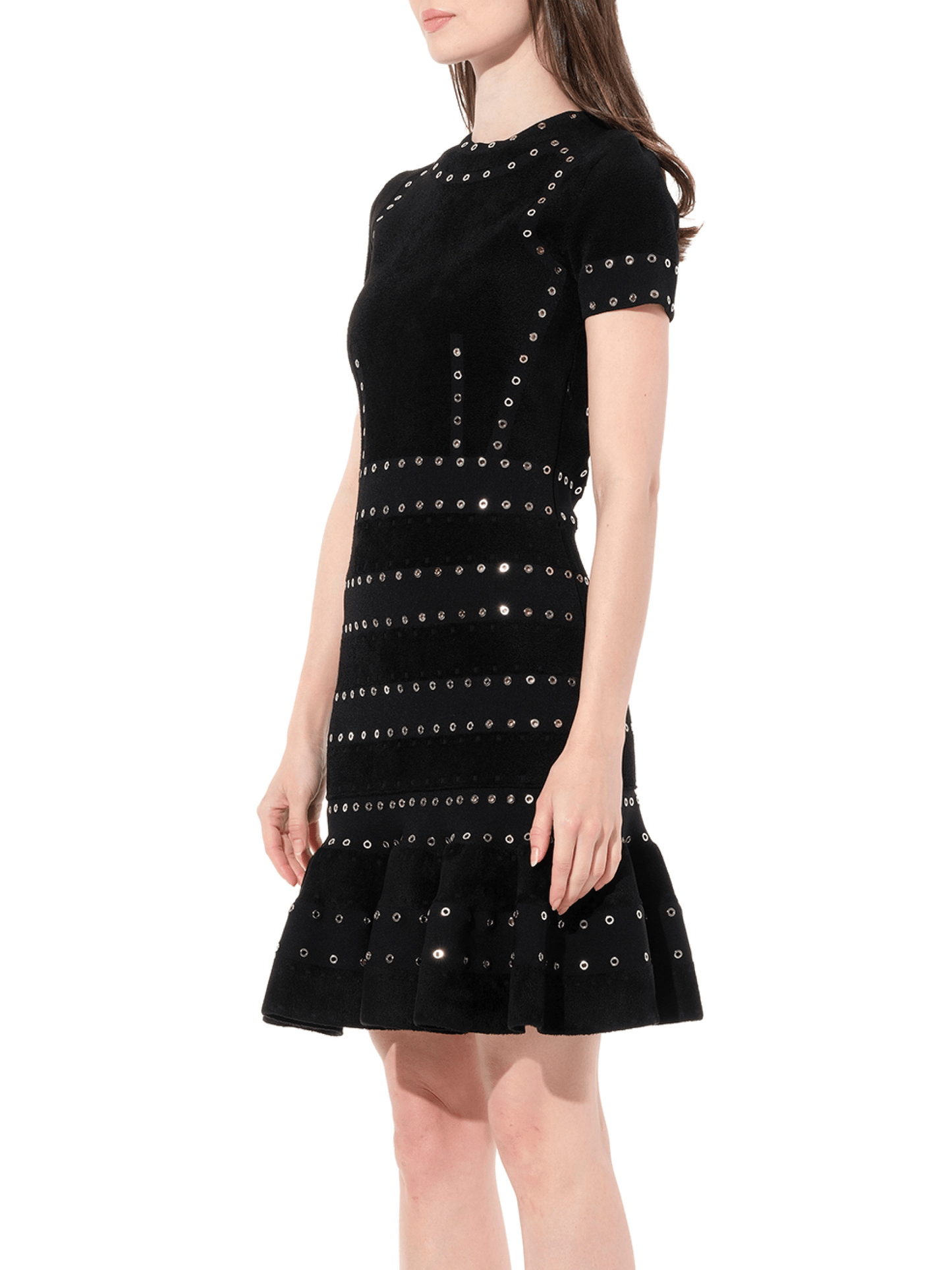 ALEXANDER MCQUEEN Eyelet Mini Dress (Black)