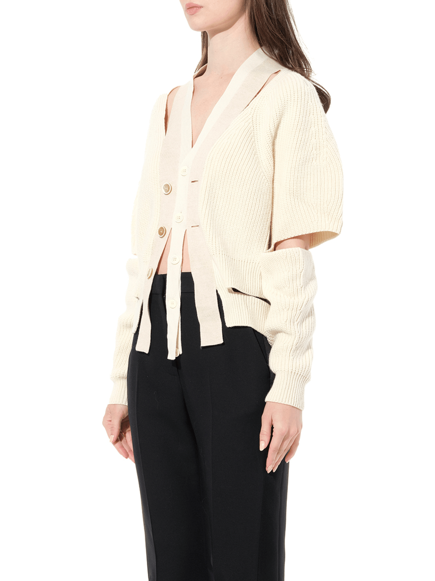 ALEXANDER MCQUEEN Chuncky Cardigan (White)