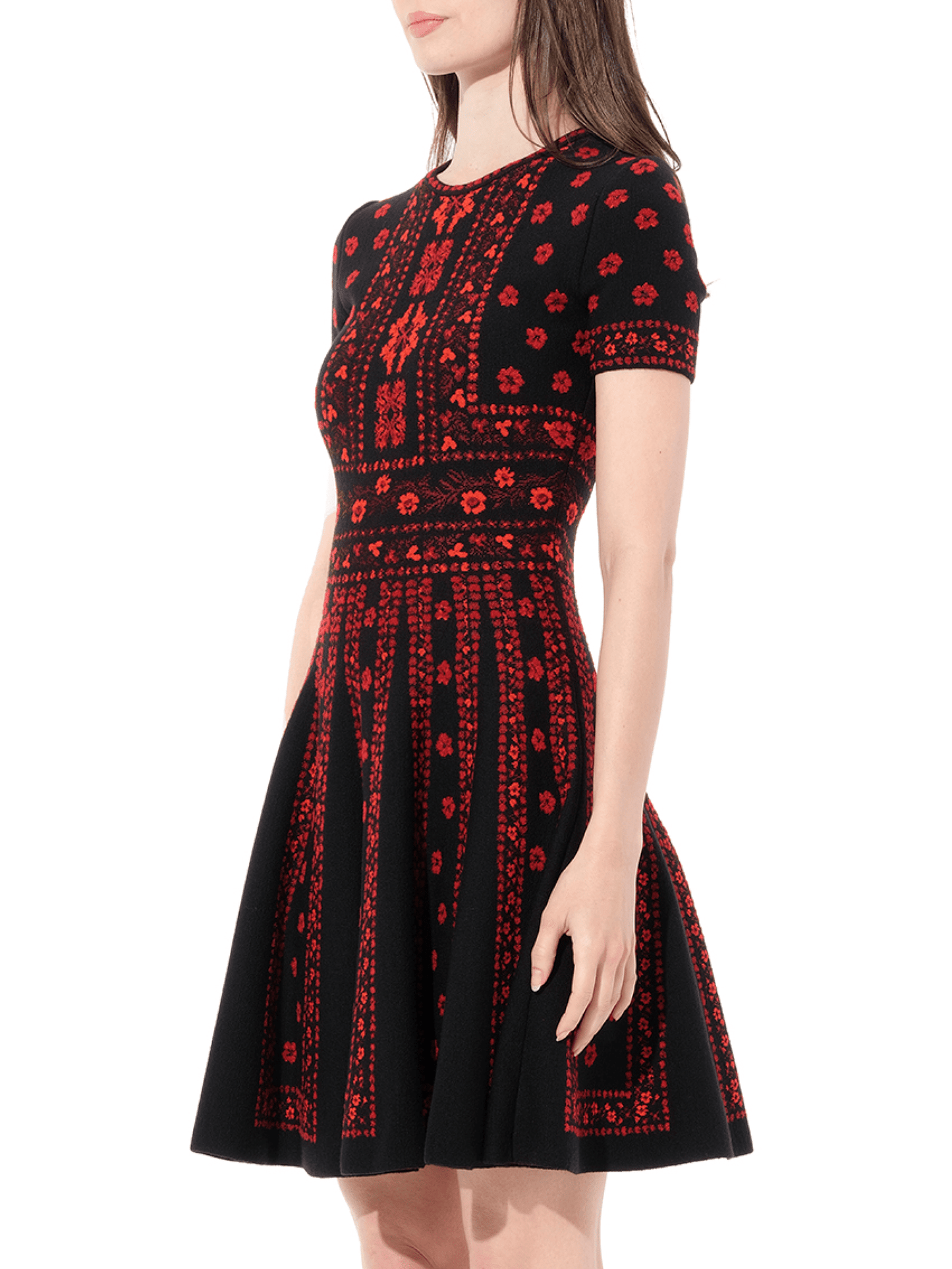ALEXANDER MCQUEEN Flower Jacquard Dress (Black)