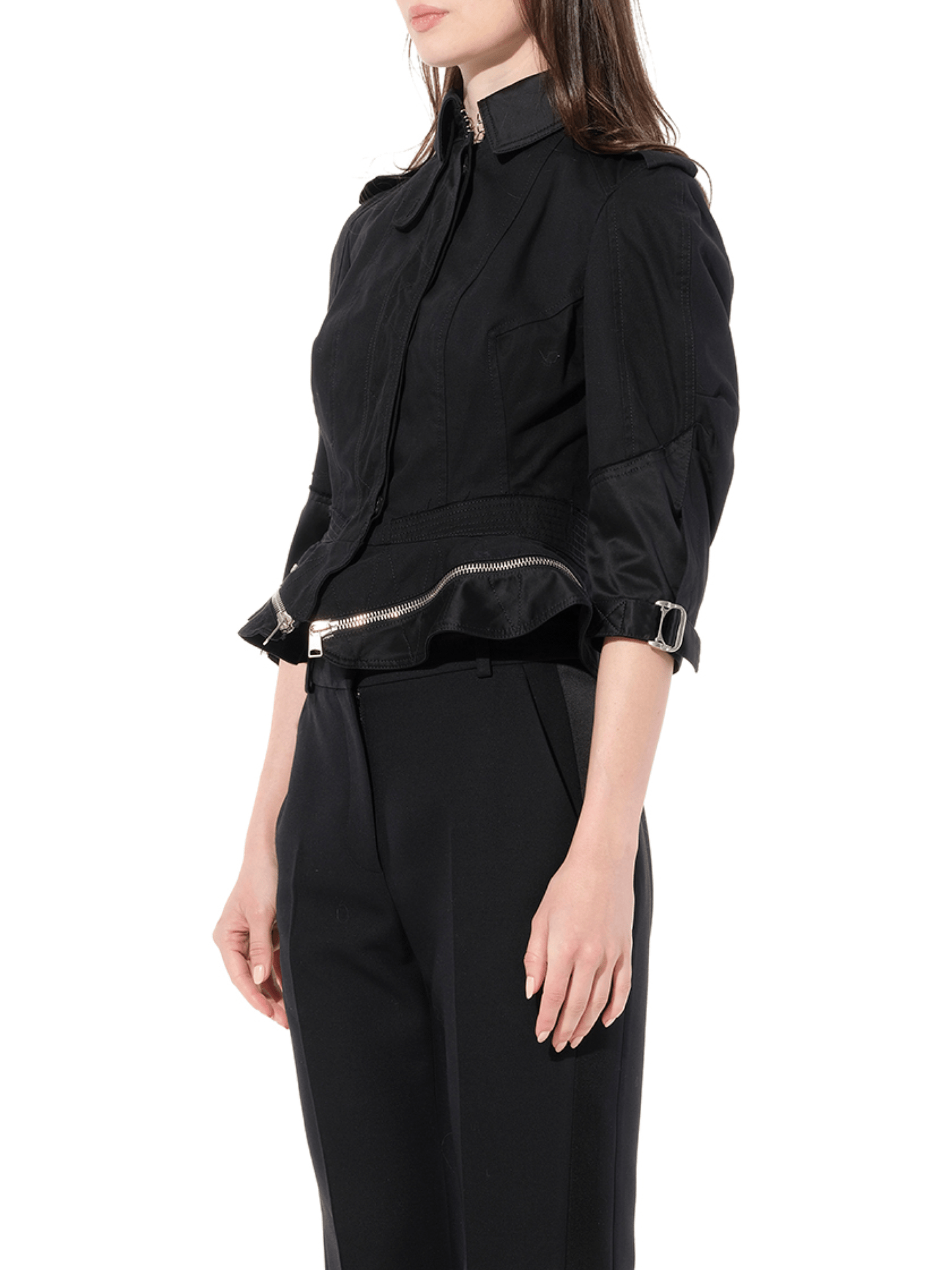 ALEXANDER MCQUEEN Military Peplum Jacket (Black)