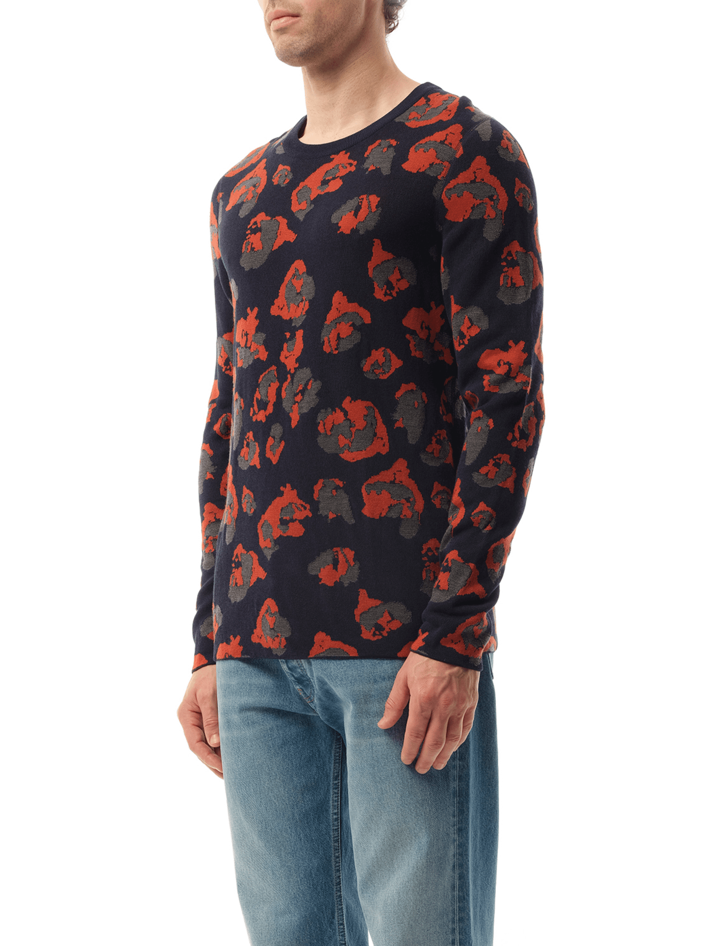 LANVIN Leopard Jacq Sweatshirter (Navy)