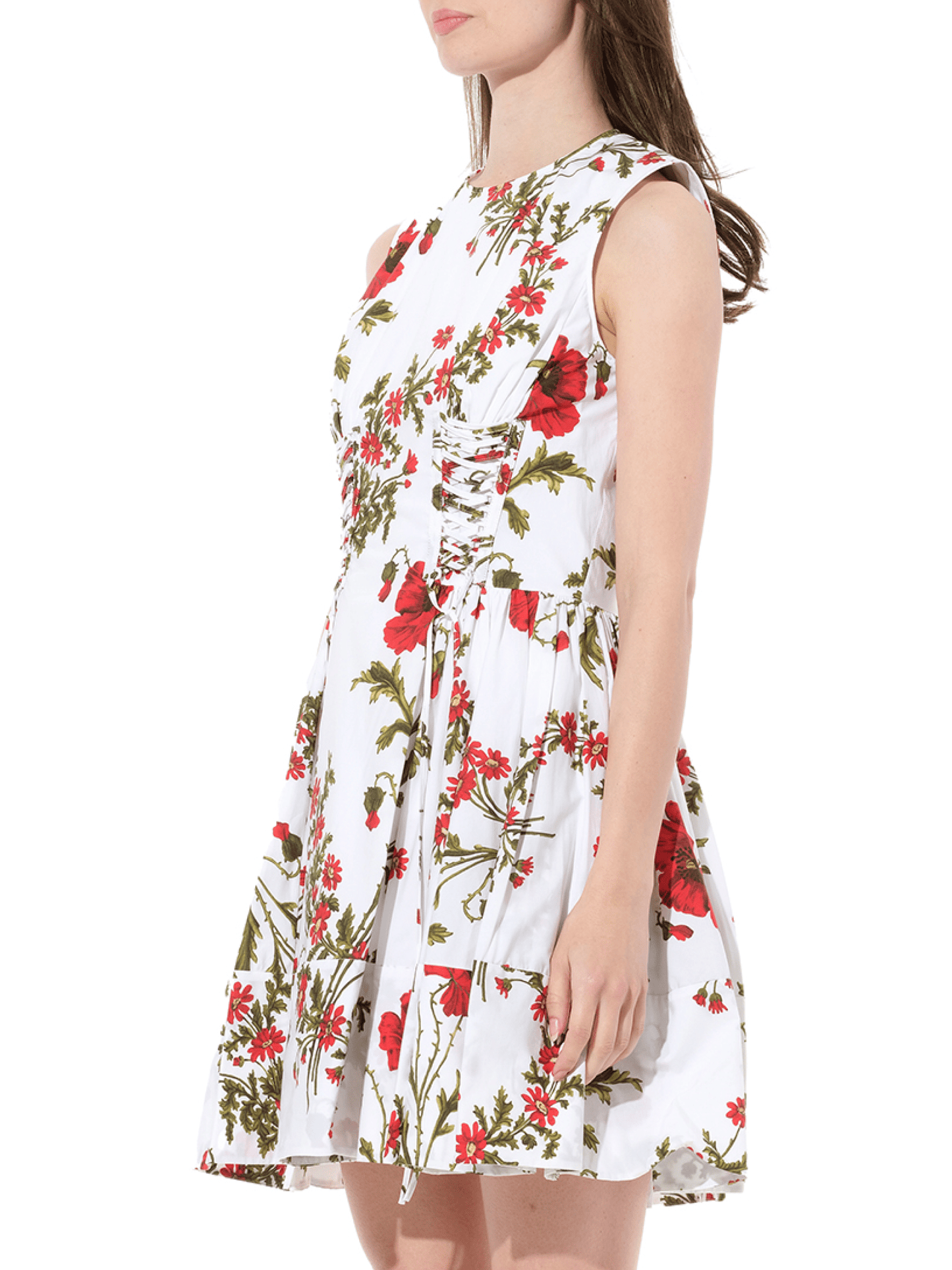 ALEXANDER MCQUEEN Poppy Laced Mini Dress (White)