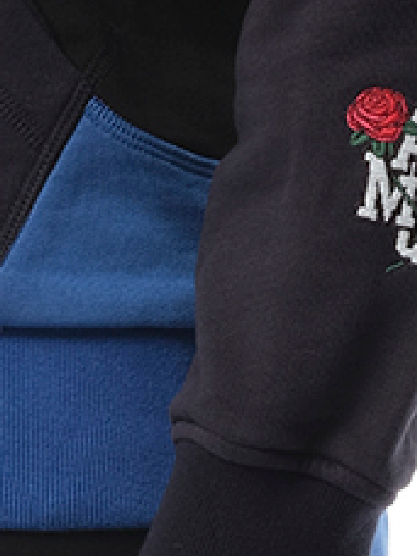 ALEXANDER MCQUEEN Patchwork Hoodie (Navy)