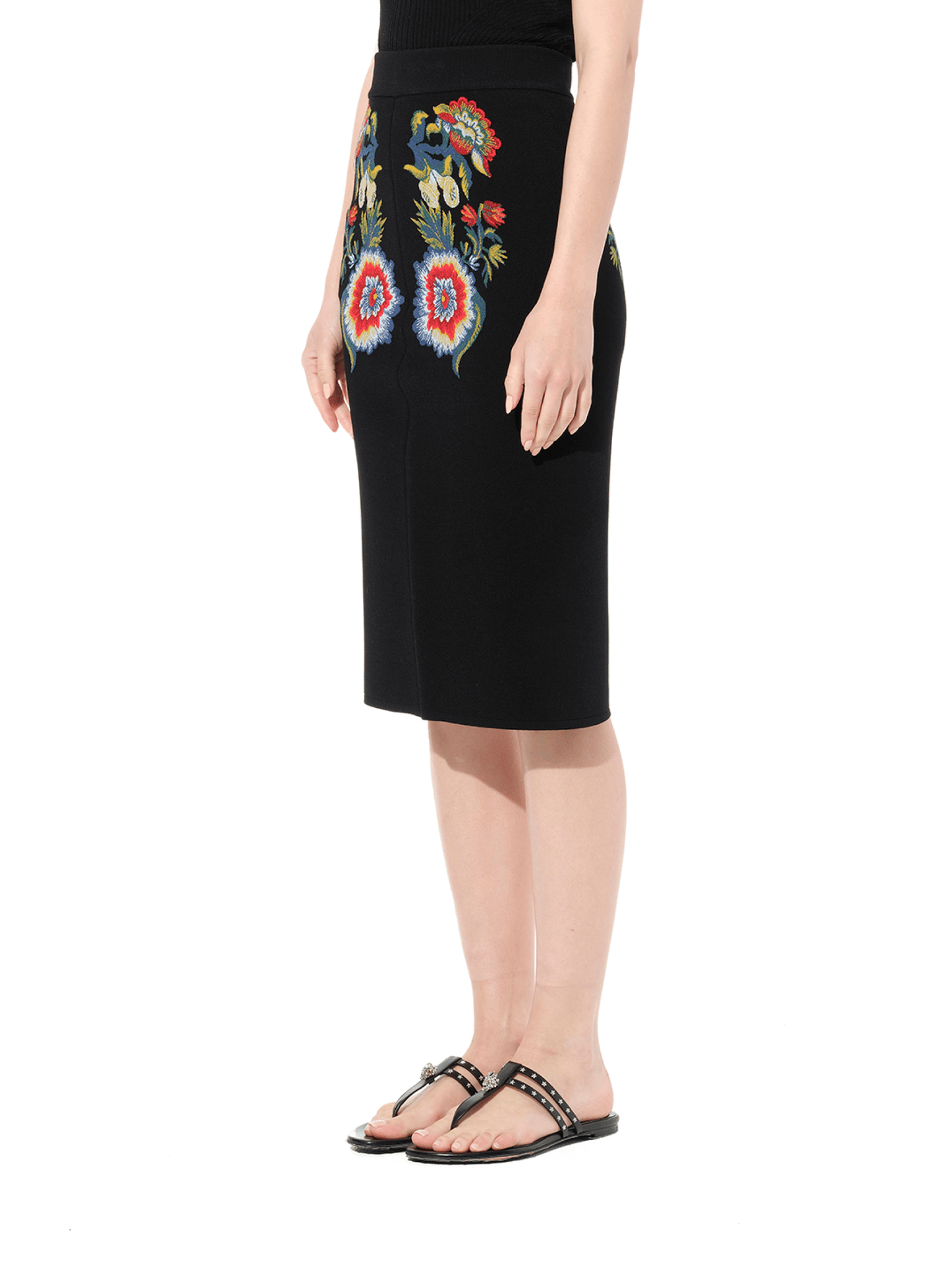 ALEXANDER MCQUEEN Pencil Knee Skirt (Black)