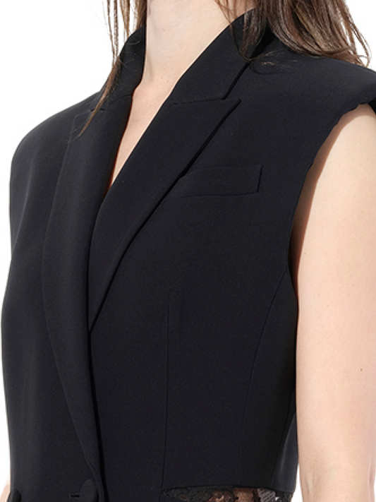 ALEXANDER MCQUEEN Sleeveless Bomber Jacket Dress (Black)