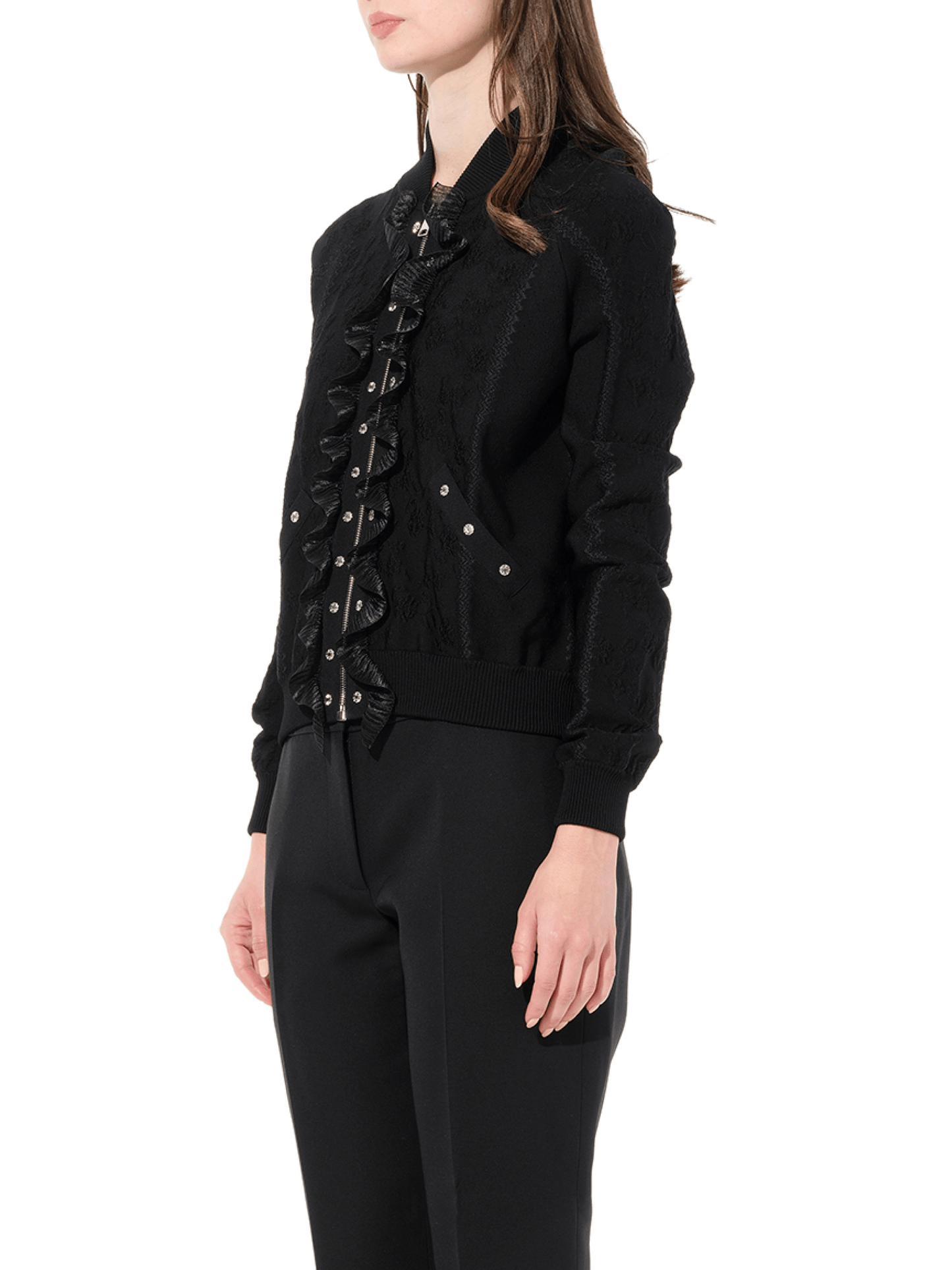 ALEXANDER MCQUEEN Flower Jacquard Bomber Jacket (Black)