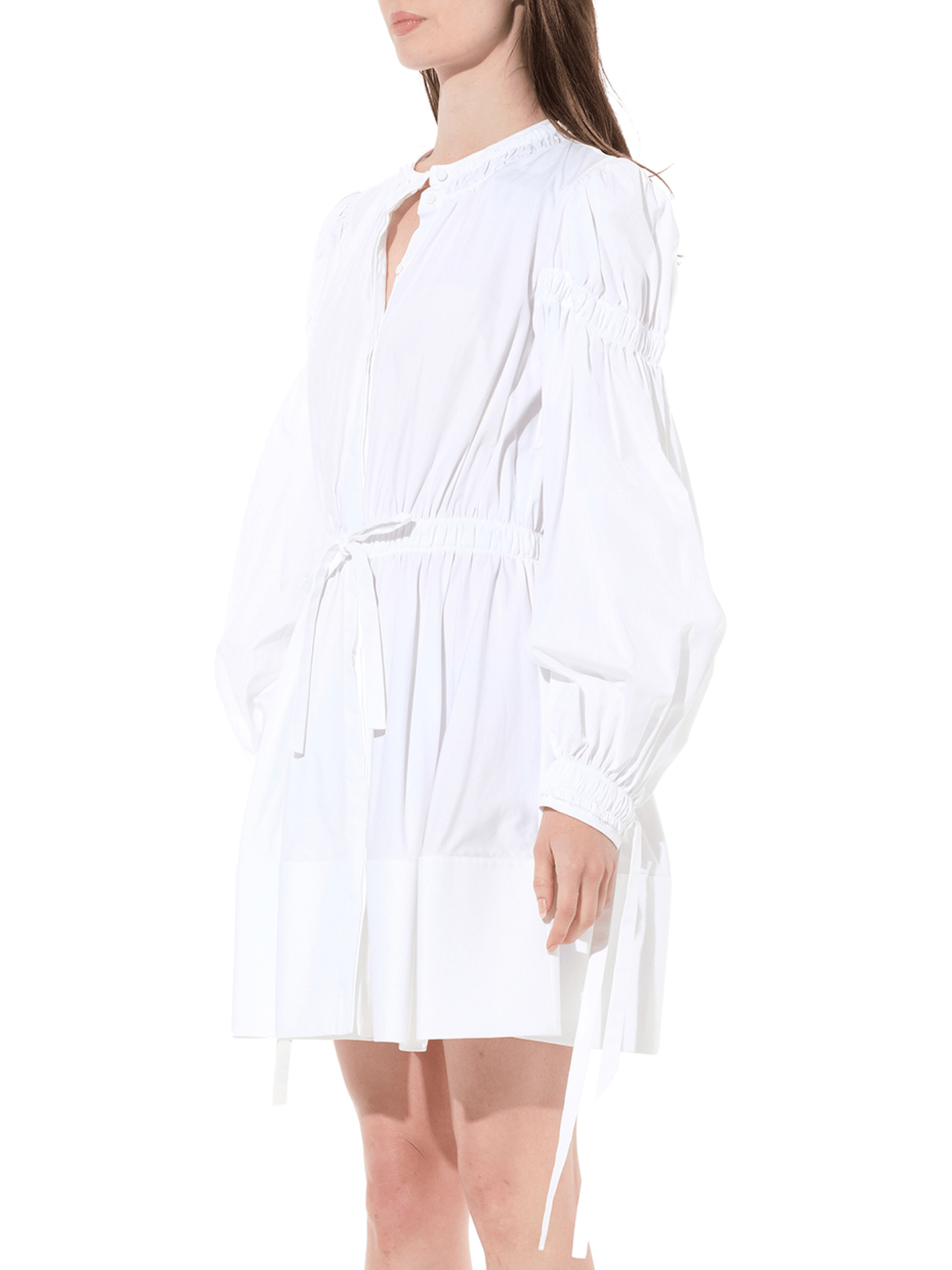 ALEXANDER MCQUEEN Abito Poplin Dress (White)