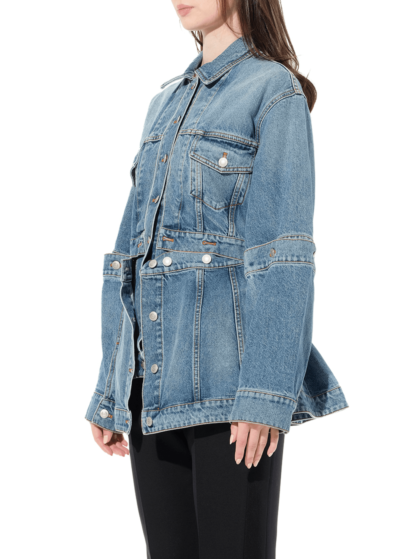 ALEXANDER MCQUEEN Slash Denim Jacket (Blue)
