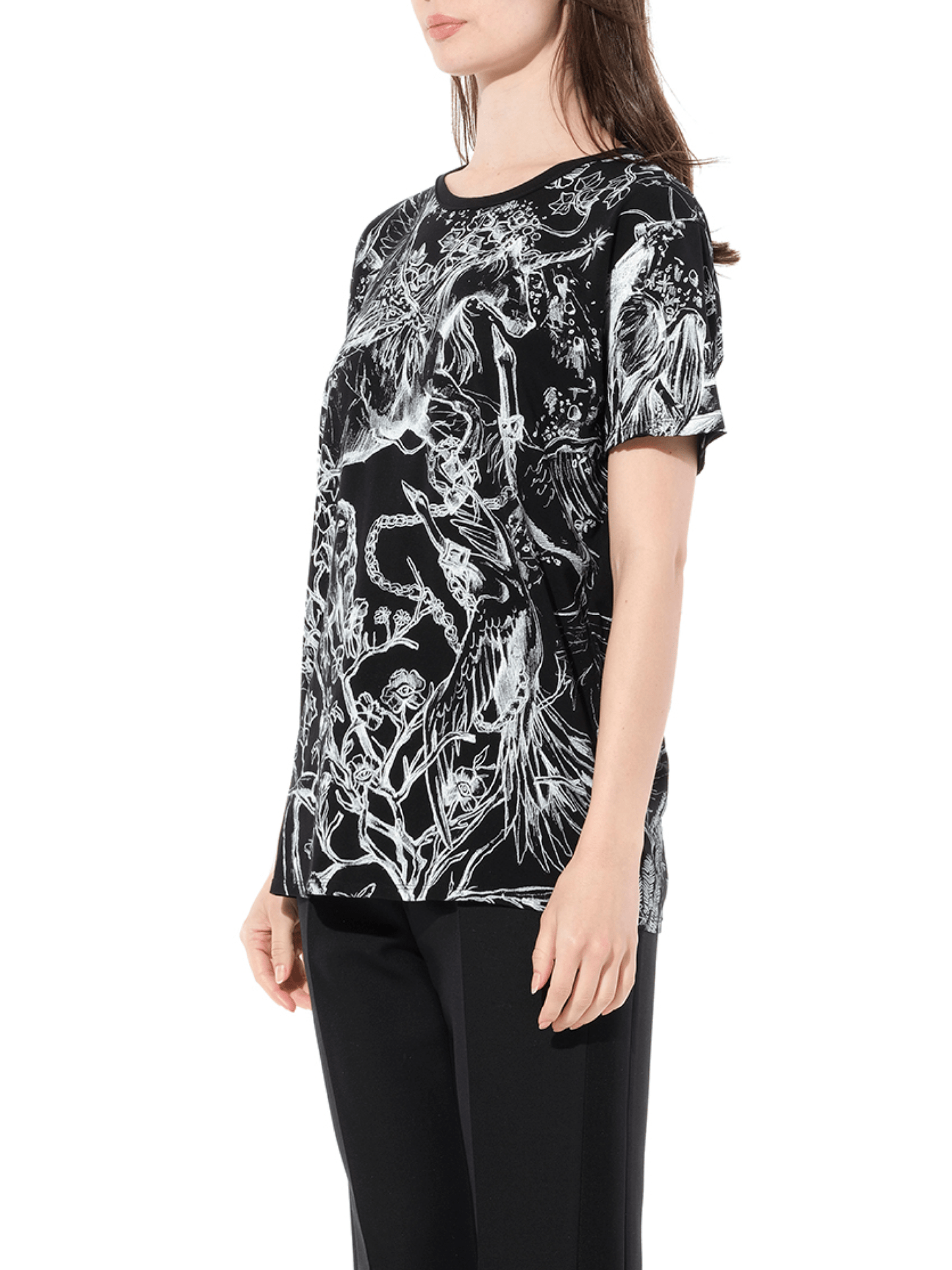 ALEXANDER MCQUEEN Unicorn Dreams T-Shirt (Black)