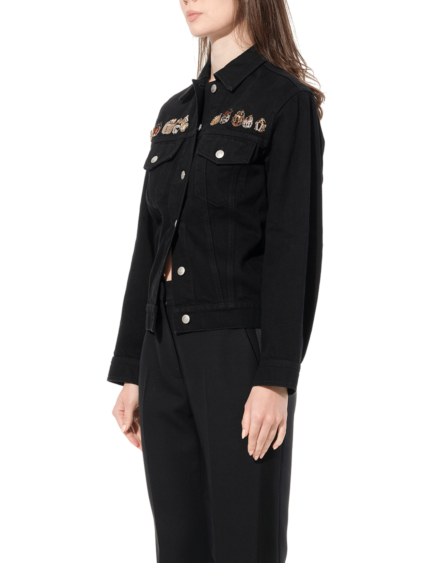 ALEXANDER MCQUEEN Washed Denim Jacket (Black)