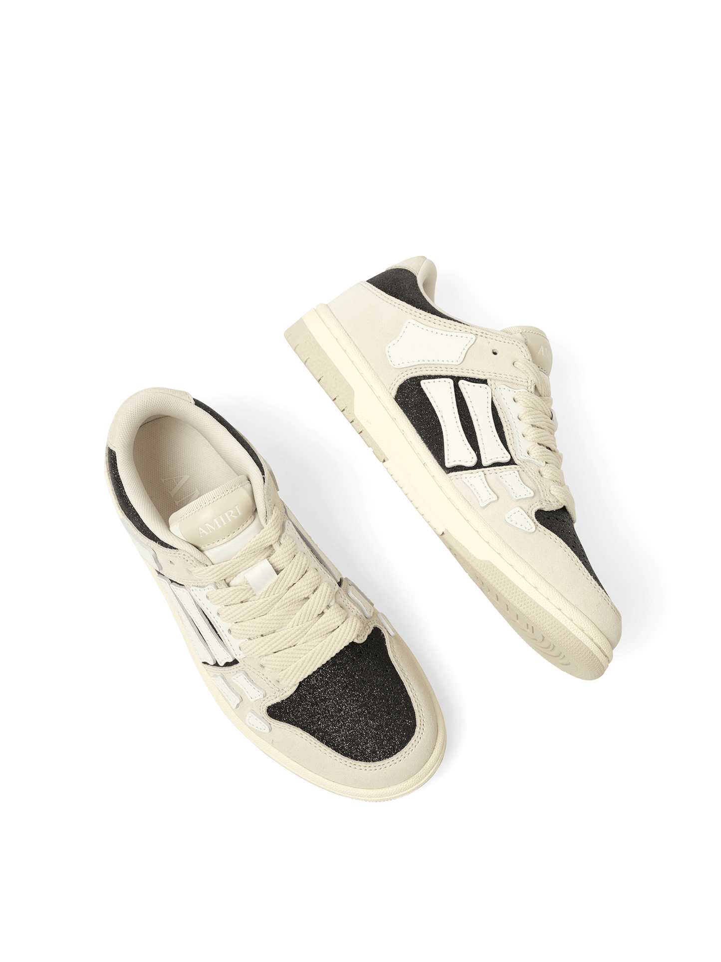 AMIRI Glitter Suede Skeleton Sneaker (White)