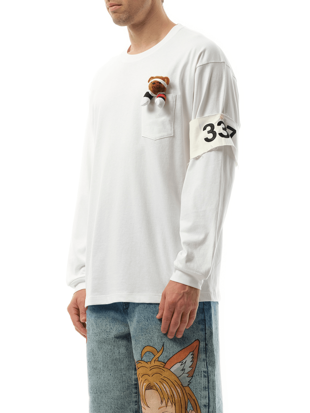 DOUBLET Support Group Long Sleeve T-Shirt (White)