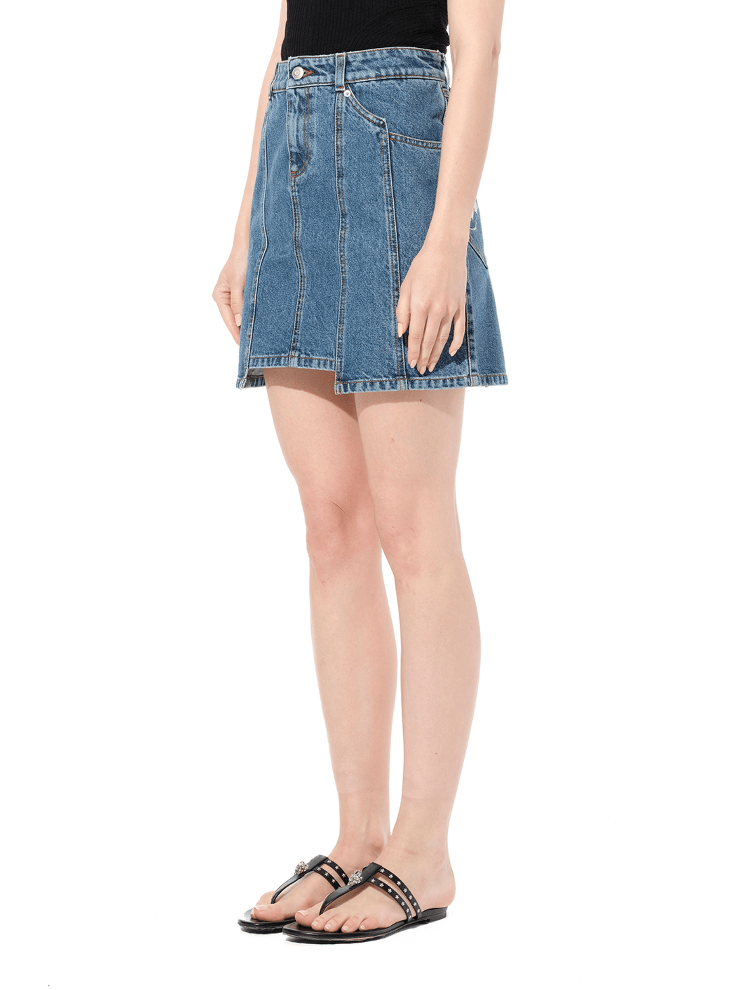 ALEXANDER MCQUEEN Mini Denim Skirt (Blue)
