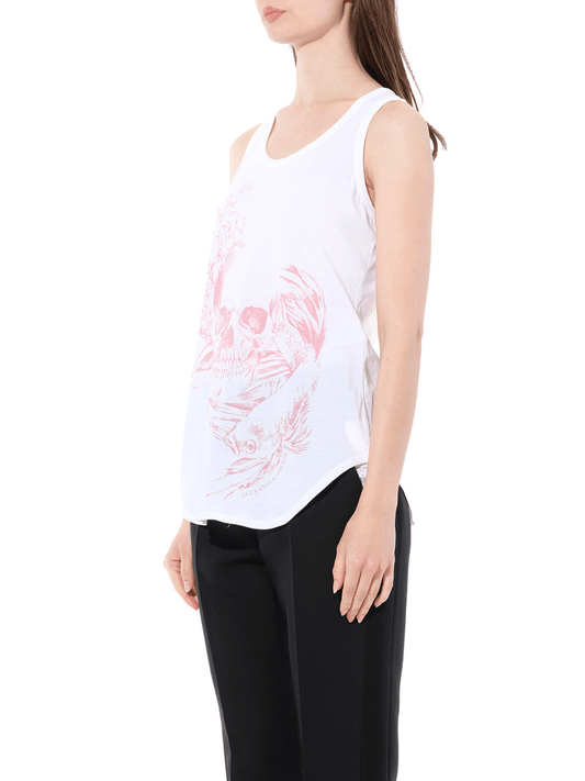 ALEXANDER MCQUEEN Fish Skull T-Shirt (White)