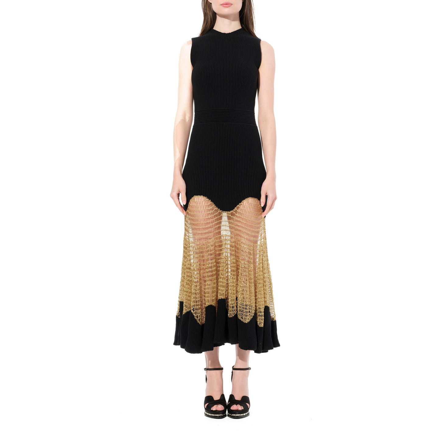 ALEXANDER MCQUEEN Knit Dress (Black/Gold)