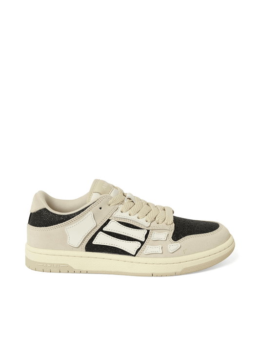 Image of Sneakers. Productname: AMIRI Glitter Suede Skeleton Sneaker in Birch Black colour by brand - AMIRI