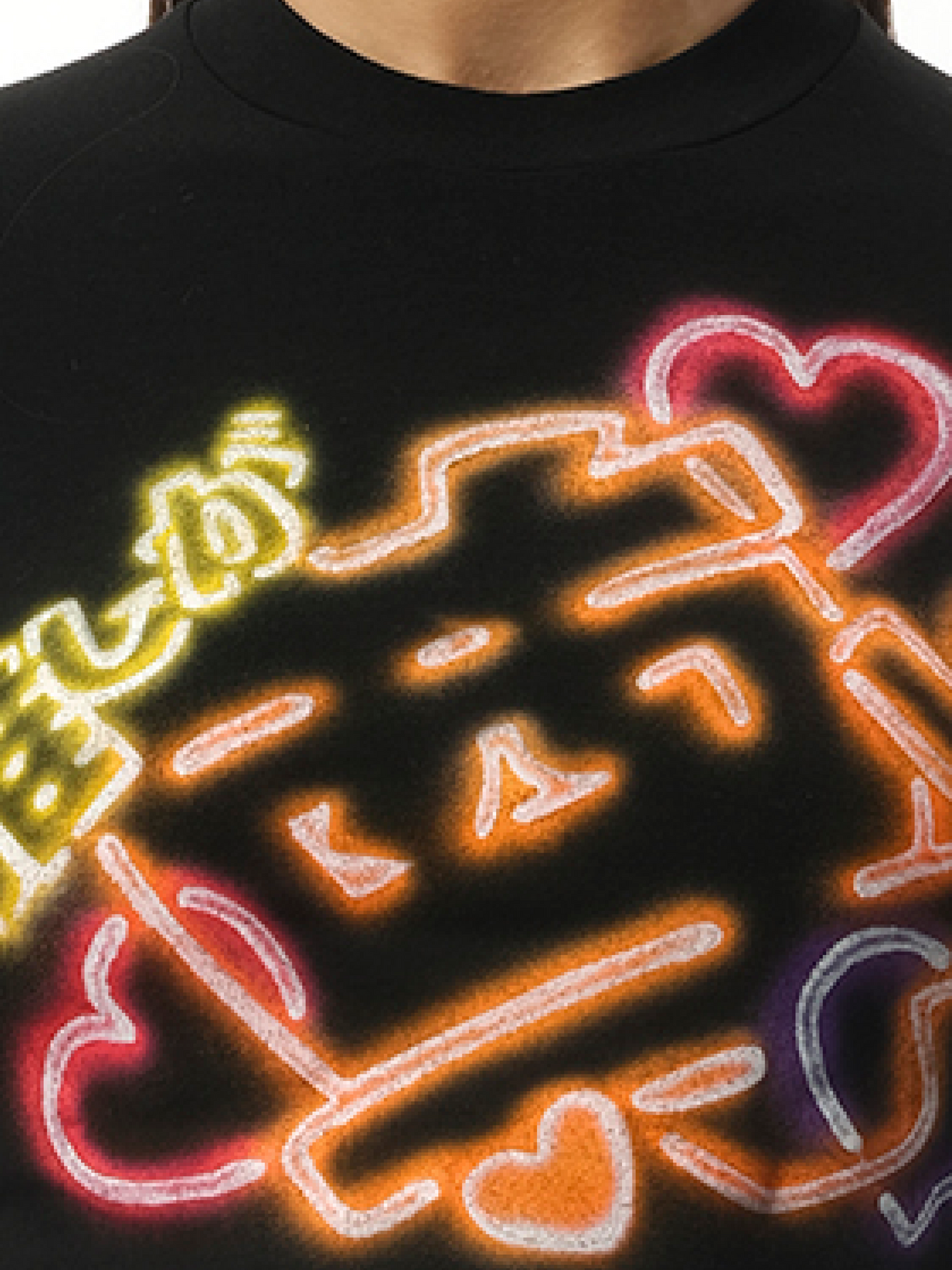 DOUBLET Japanese Fan-Service Neon Paint T-Shirt (Black)
