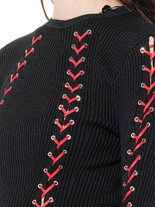 ALEXANDER MCQUEEN Knit Dress (Black Red)