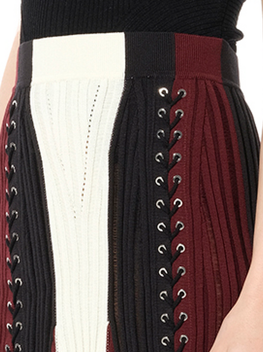 ALEXANDER MCQUEEN Laddered Mini Skirt (Black)