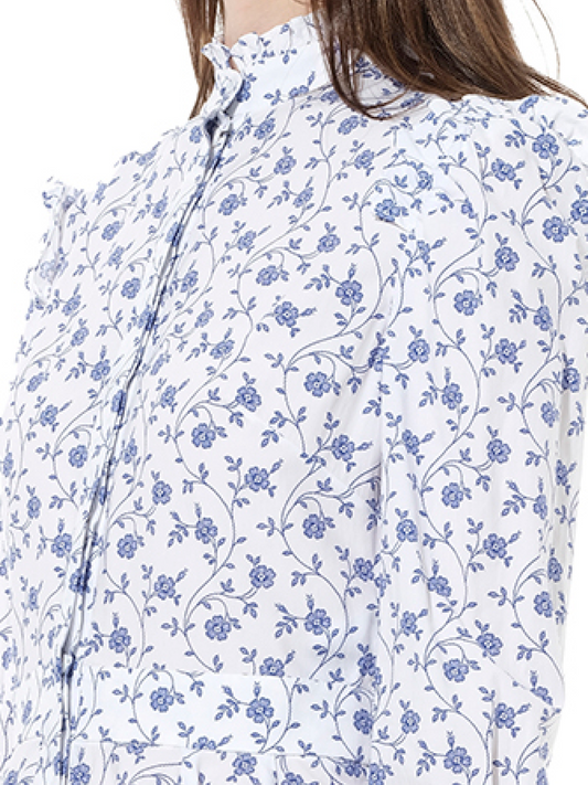 ALEXANDER MCQUEEN Vict Floral Mini Dress (White)