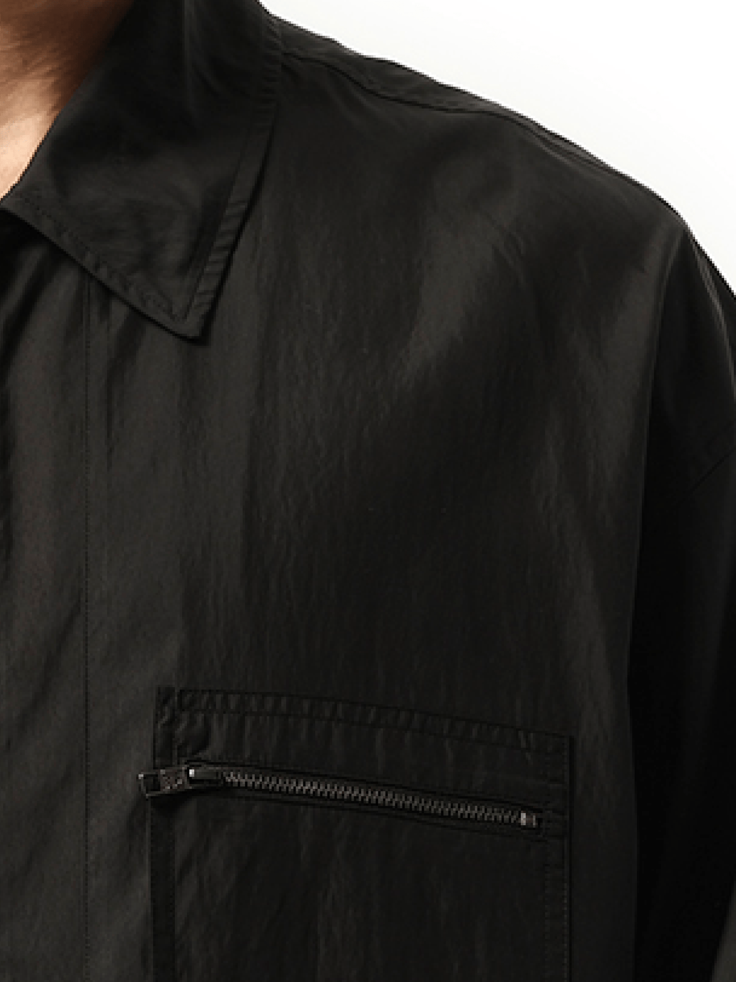 WOOYOUNGMI Nylon Zip Shirt (Black)