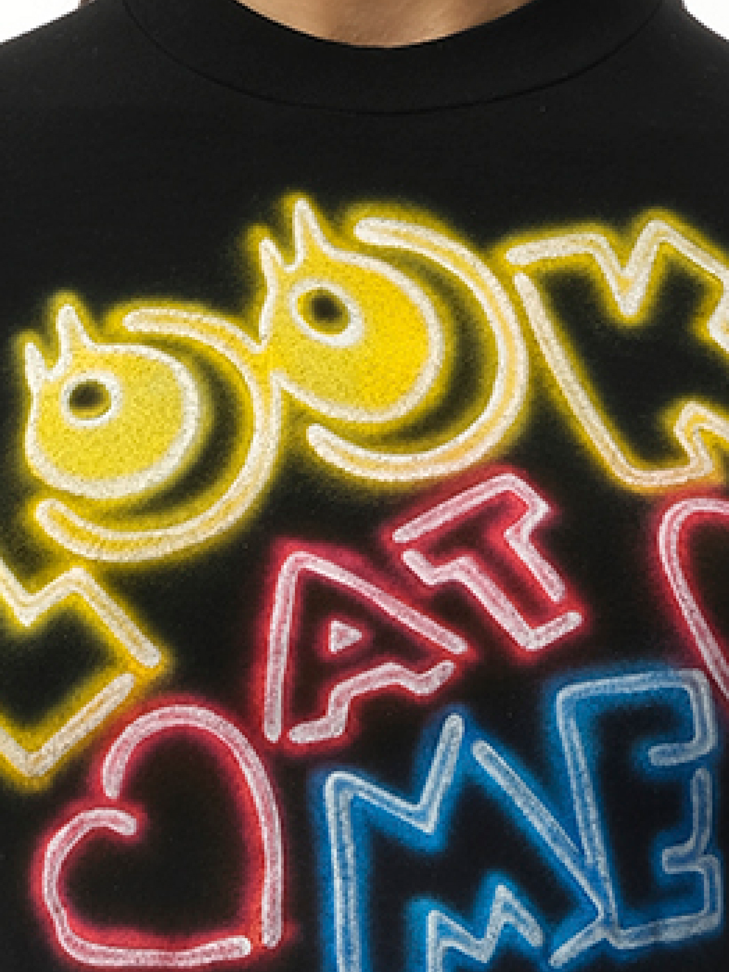 DOUBLET English Fan-Service Neon Paint T-Shirt (Black)