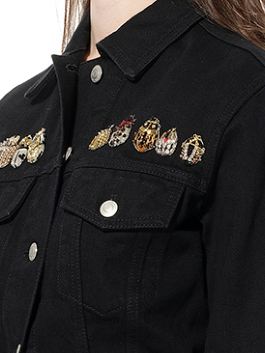 ALEXANDER MCQUEEN Washed Denim Jacket (Black)