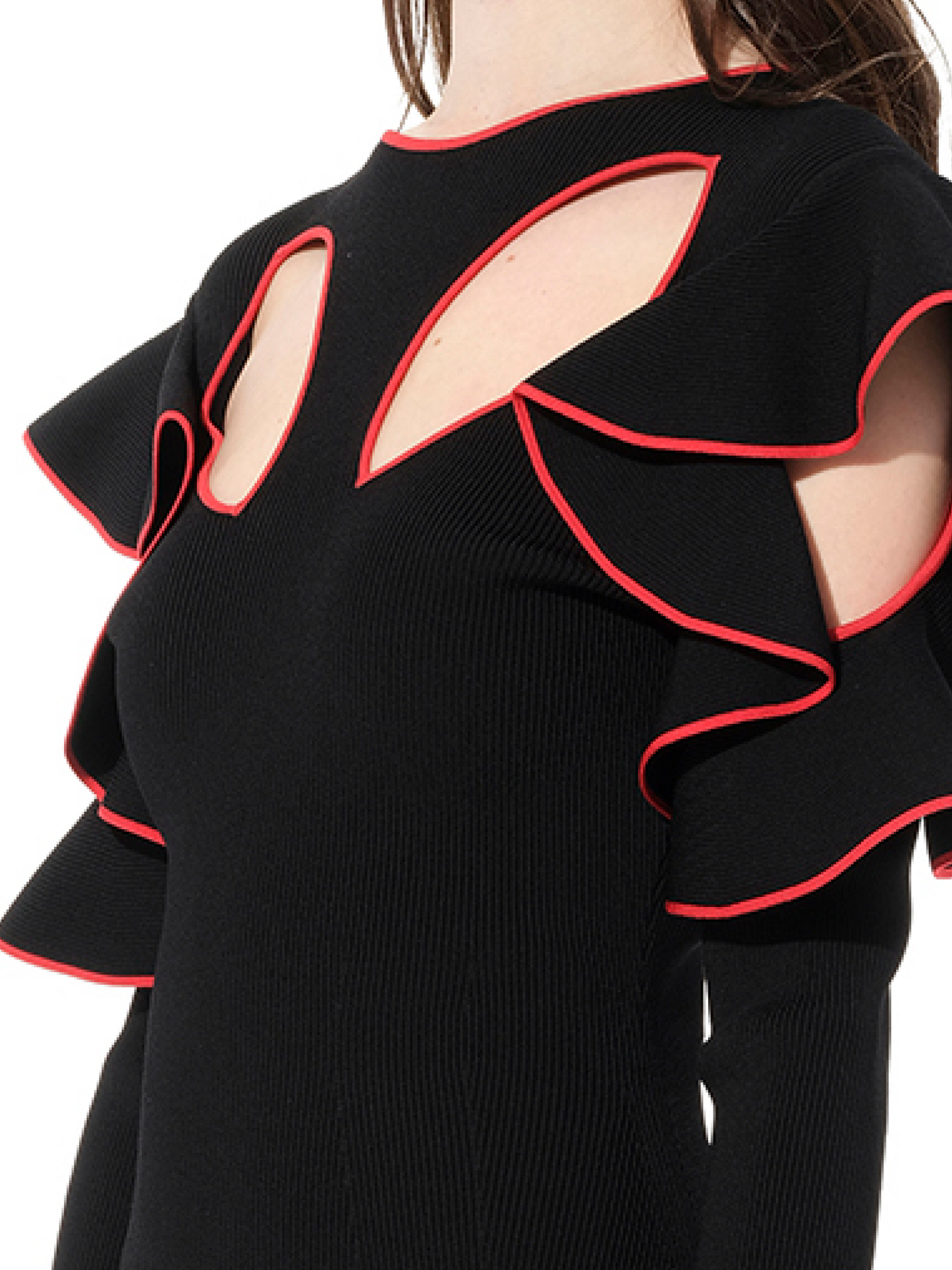 ALEXANDER MCQUEEN Long Sleeve Knit Dress (Black)